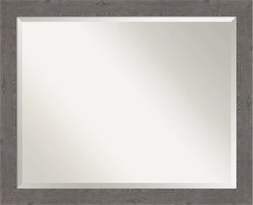 Miniatura 34 de Amanti Art Espejo de baño gris para sobre el fregadero, espejo rectangular gris rústico de corteza de 25 x 21 pulgadas, marco rústico de campo