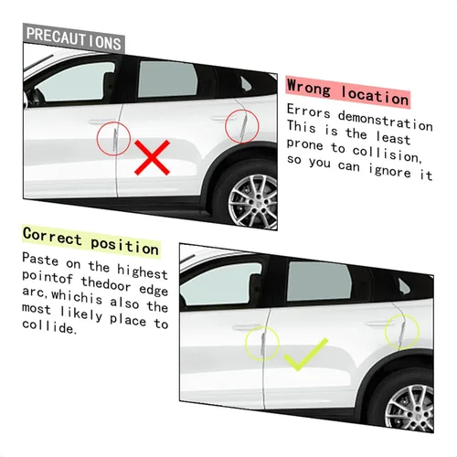 Miniatura 3 de 4 piezas de protector de borde de puerta universal de fibra de carbono real con textura tejida de sarga de 2 mm, protector antiarañazos para pintar
