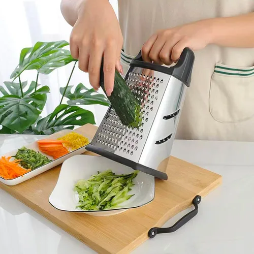 Miniatura 7 de Rallador de queso, rallador de caja de 4 lados, rallador de alimentos para queso, parmesano y verduras, apto para lavavajillas para cocina