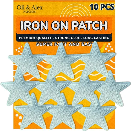 Miniatura 13 de Parches para planchar - Parche de estrella blanca para planchar en 1 unids Parche bordado Applique Star S-43