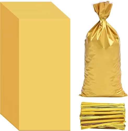 Miniatura 19 de Lecpeting 100 bolsas de celofán, bolsas de plástico para dulces con lazos giratorios para envoltura de regalo, cumpleaños, boda, baby shower