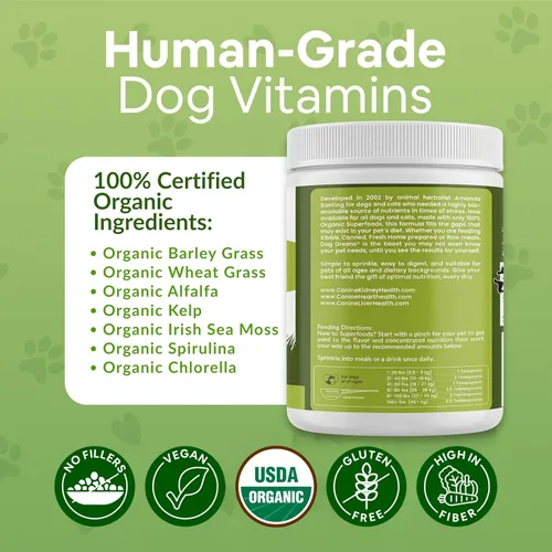 Miniatura 3 de Suplemento orgánico a base de plantas para la piel, el abrigo, la salud digestiva e inmunológica en perros (12 onzas); natural, holístico y aprobado