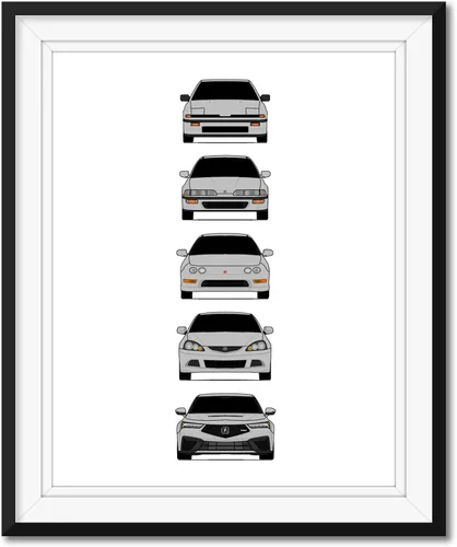 Miniatura 20 de Custom Car Posters Póster hecho a mano compatible con Acura Integra Evolution Generations e impresión de Acura Integra, multicolor, 8 x 10 pulgadas