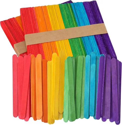 Palitos de manualidades de 4.5" de color/Palitos de paleta/Manualidades de 3/8" - Paquete de 1,000 unidades