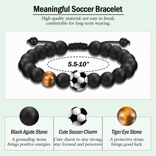 Miniatura 4 de EFVISD Pulsera de fútbol, fútbol, baloncesto, béisbol, regalos para adolescentes, niños, jugadores, equipo, hijo, nieto, hermano, sobrino, amigo