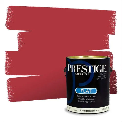 Miniatura 117 de Prestige Paints Pintura exterior e imprimación en uno, 1 galón, plano, coincidencia comparable de Valspar* Amber Rose*