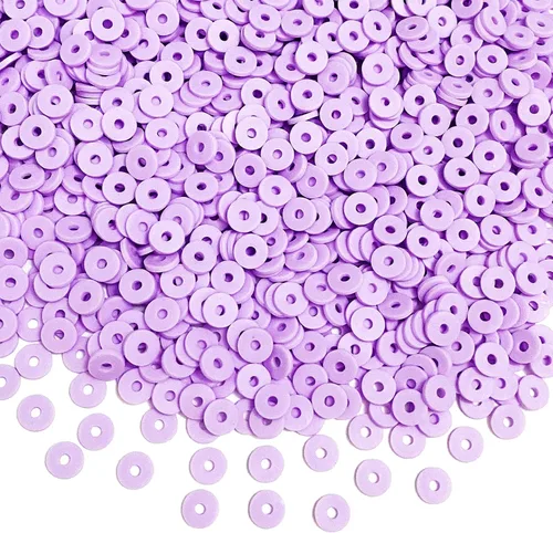 Miniatura 8 de 5000 cuentas de arcilla blanca, arcilla polimérica Heishi, cuentas espaciadoras planas redondas para pulseras, aretes, collares, manualidades hechas