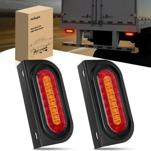 Miniatura 23 de Nilight Barra de luz trasera para remolque con señales de giro, parada y marcha atrás 3 en 1, luces de freno 2 paquetes, 9 pulgadas, 100 LED rojo