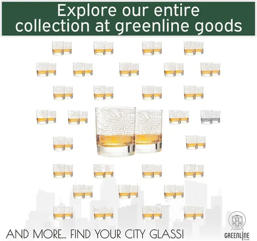 Miniatura 14 de Greenline Goods Vasos de whisky – Juego de vasos de 10 onzas para los amantes de San Luis, grabado con mapa de la ciudad de San Luis Old Fashioned