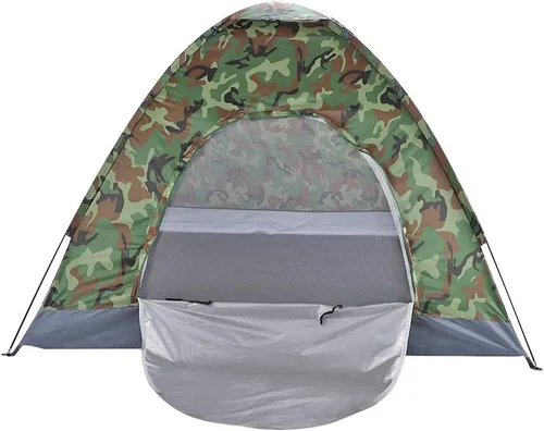 Miniatura 9 de Outvita Tienda de campaña para 4 personas con lluvia y bolsa de transporte, tienda de campaña impermeable de fácil instalación con ventanas de malla