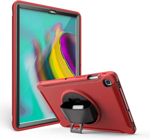 Miniatura 12 de Dteck Funda para Galaxy Tab S5e 2019, resistente, de cuerpo completo, resistente, a prueba de golpes, con correa de mano giratoria para tableta