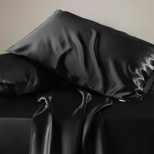 Miniatura 3 de LILYSILK Funda de edredón de seda negra para cama individual, fundas de edredón de seda de 19 momme