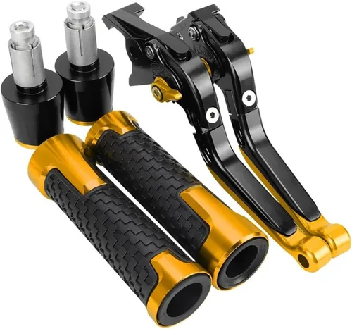 Miniatura 5 de Clutch For FZ8 FZ-8 2010-2018 Motorcycle Adjustable Folding Brake Clutch Levers Handgrip Handlebar Grips Ends Accessories Brake Handle(Black Black)