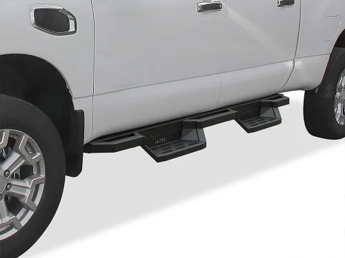 Miniatura 8 de APS Estribos tubulares negros de 6 pulgadas estilo desplegables Nerf compatibles con Nissan Titan 2004-2024 Crew Cab (excluye modelos 2016) y Titan