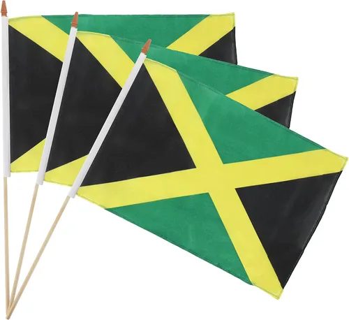 Miniatura 2 de Bandera de 12 x 18 pulgadas, cabecera de lona de República Dominicana, 3 banderas nacionales del Caribe de doble cara