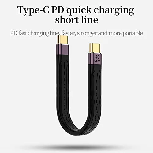Miniatura 6 de APEXSUN Cable USB C corto, USB C a C de 0.4 pies, cable flexible compatible con Thunderbolt 4/3, USB4, PD 100 W, carga rápida, video 8K