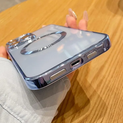Miniatura 5 de Funda magnética transparente para iPhone 14 Pro con protector de lente de cámara, funda de protección completa compatible con MagSafe elegante funda