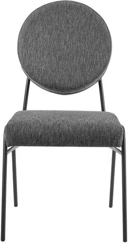 Miniatura 6 de Modway Craft - Juego de 2 sillas laterales tapizadas de tela, color negro carbón