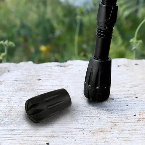Miniatura 7 de Protectores de punta de bastón de senderismo de goma negra con absorción de golpes, añade agarre y tracción
