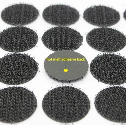Miniatura 5 de IFNOW 200 unidades (100 pares) de 0.591 in de diámetro, monedas adhesivas de gancho y bucle negros para manualidades, oficina, aula, oficina, hogar