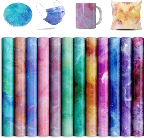 Miniatura 17 de Hojas de transferencia de sublimación para vasos, camisetas en blanco, papel de transferencia de sublimación con purpurina azul para máquina