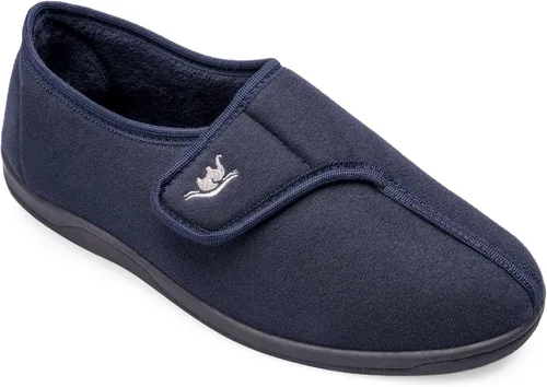 Miniatura 4 de EuropeanSoftest - Pantuflas de espuma viscoelástica 80-D con cierre ajustable, cómodas y cálidas de forro polar para artritis, edema, cierre
