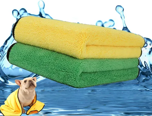 Miniatura 8 de Toalla para perros, paquete de 2 toallas de baño grandes para perros, toallas de playa de microfibra súper absorbentes para secado rápido, perros
