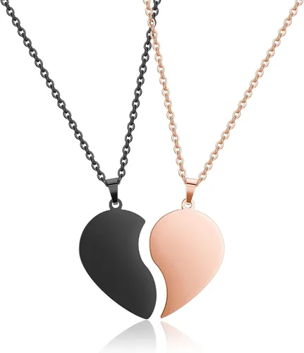 Miniatura 4 de Zysta Collar personalizado de rompecabezas de corazón a juego para parejas, novio, novia, mujeres, hombres, Yinyang, parejas, collar con colgante