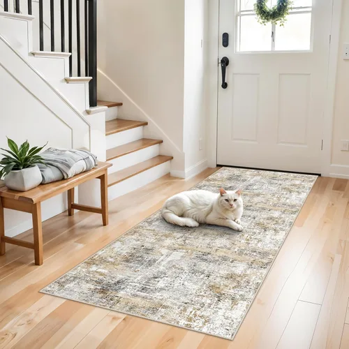 Miniatura 72 de Alfombra antideslizante lavable de 2 x 3 pies - Alfombra suave de pelo bajo para cocina, entrada y dormitorio - Tapete moderno para puerta