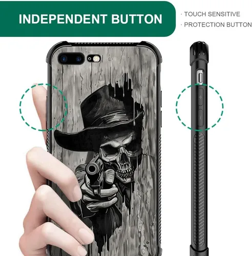 Miniatura 21 de Carcasa para iPhone 8 Plus, 9H de cristal templado para iPhone 7 Plus, para hombres y niños, diseño de patrón fresco a prueba de golpes, Grano