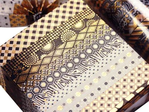 Miniatura 9 de YUBBAEX Juego de 20 Rollos de Cinta Washi Negra con Lámina Dorada Cintas Decorativas para Artes, Manualidades DIY, Diarios de Viñetas, 20 rollos