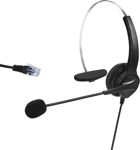 Miniatura 6 de Teléfono de centro de llamadas con auriculares con cancelación de ruido, micrófono y almohadilla de marcación para el centro de llamadas de casa