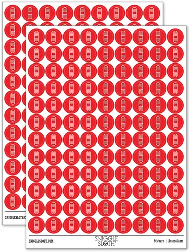 Miniatura 10 de Vendaje de lesiones médicas más de 200 calcomanías redondas - acabado mate - tamaño de 0.50 pulgadas - naranja
