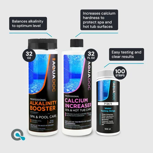 Miniatura 5 de AquaDoc - Kit de equilibrio de agua para bañera de hidromasaje con aumento de pH, disminución de pH, alcalinidad y aumento de calcio, 100 tiras