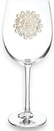 Miniatura 5 de THE QUEENS' JEWELS Pearl Bouquet - Copa de vino con tallo con joyas, 21 onzas, regalo único para mujeres, cumpleaños, lindo, divertido, sin pintar