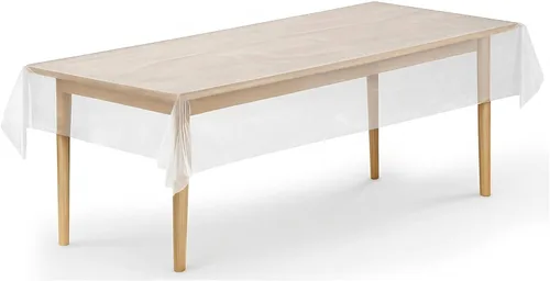 Miniatura 7 de DecorRack 2 Manteles rectangulares de plástico libres de BPA, 54 x 108 pulgadas, mantel de mesa para comedor, mantel rectangular para fiestas