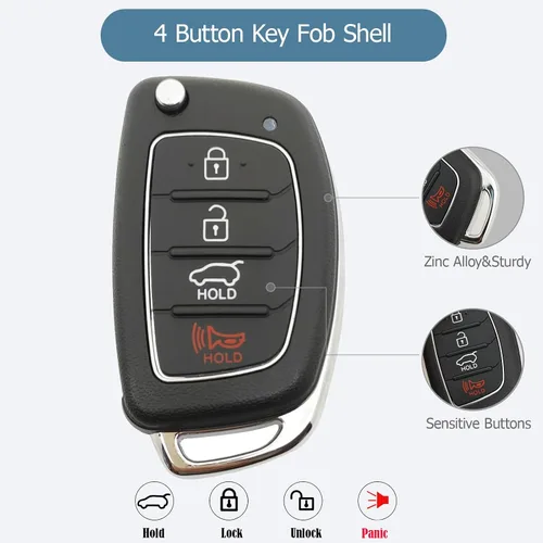 Miniatura 2 de Funda de repuesto para llavero para Hyundai Sonata Santa Fe con control remoto