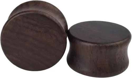 Miniatura 5 de TBOSEN - Juego de 4 pares de medidores de madera, dilatadores de doble llamarada