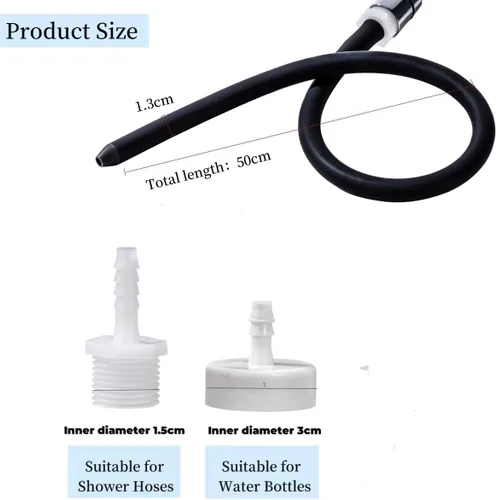 Miniatura 2 de El kit de enema de viaje portátil puede conectar la mayoría de botellas de agua y mangueras de ducha, boquilla de silicona y 2 tamaños de adaptador