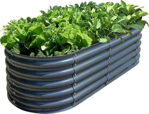 Miniatura 13 de Olle Camas de jardín elevadas galvanizadas para exteriores, 17 pulgadas de alto, 12 en 1, macetas elevadas para cultivar hierbas, verduras, flores