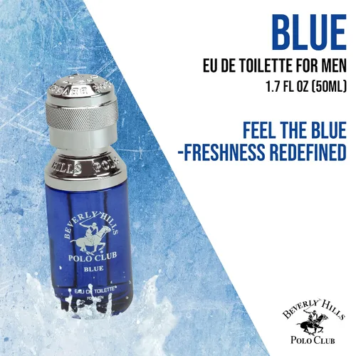 Miniatura 2 de Beverly Hills Polo Club Blue for Men Eau de Toilette - Aroma acuático fresco, fragancia de larga duración, 1.7 onzas líquidas
