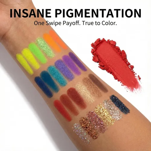 Miniatura 4 de Paleta de sombras de ojos profesional de 54 colores – Ultra pigmentado mate y brillante verde intenso, tonos bosque y oliva, fácil de mezclar