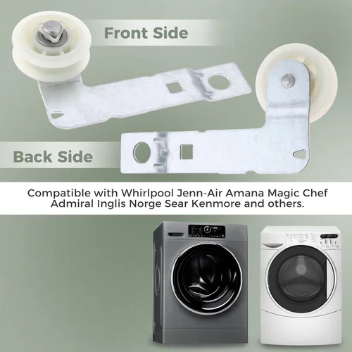 Miniatura 4 de W10837240 Polea tensora de secadora con soporte, compatible con Whirlpool, Kenmore, reemplazar 279640 W10118756 W10547290 PS11726337 3387372 3388674