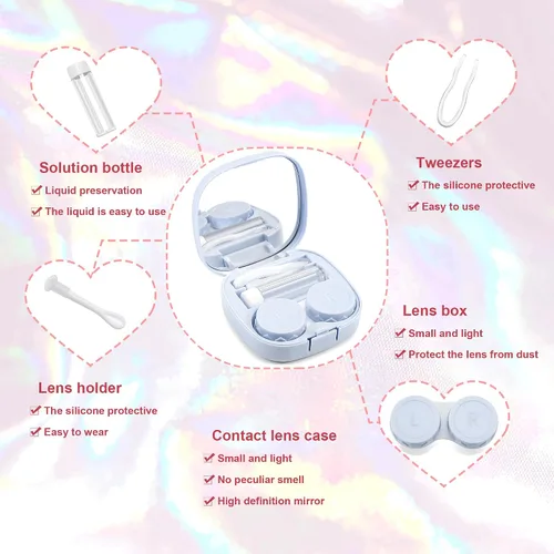 Miniatura 2 de FEISEDY Portátil Lindo Lente De Contacto Herramienta Removedor De Caso Con Espejo Pinzas Kit Para Mujeres Y Niña B0081