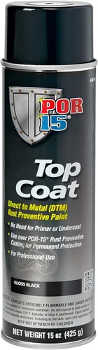 Miniatura 5 de POR-15 Pintura en aerosol de capa superior, pintura directa al metal, brillo a largo plazo y retención de color, 15 onzas líquidas, transparente