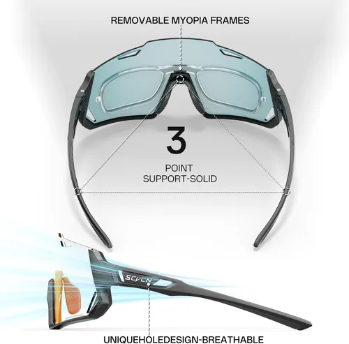 Miniatura 4 de SCVCN Gafas de ciclismo fotocromáticas Gafas de sol deportivas transparentes hombres mujeres MTB BMX Running Driving