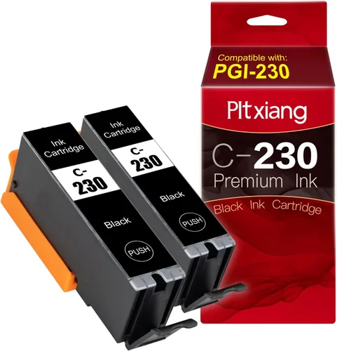 Compatible con cartuchos de tinta Canon PGI-230 PGBK y CLI-231, repuesto para impresora Canon Pixma TS8820 (2, negro)