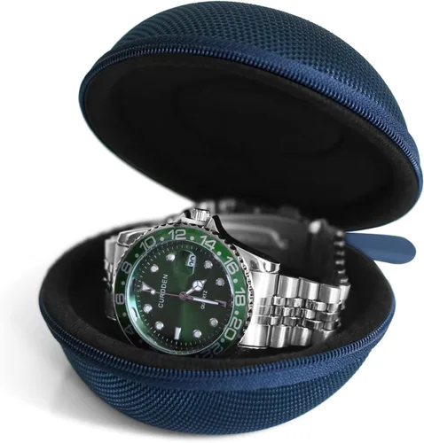 Caja de viaje para relojes Besforu para hombres y mujeres, caja de almacenamiento portátil y organizador para un solo reloj, para relojes de pulsera