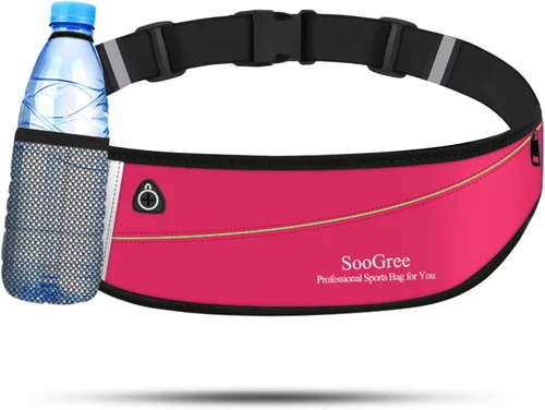 Miniatura 15 de SooGree Riñonera para correr para hombres y mujeres, ligera, impermeable, bolsa para correr, bolsa de almacenamiento reflectante nocturna