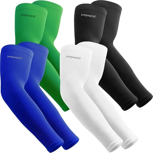 Miniatura 8 de YQXCC 4 Pares de Mangas para Brazos para Hombres Mujeres Protección UV Solar de Enfriamiento UPF 50 Mangas de Compresión Deportivas 1 par